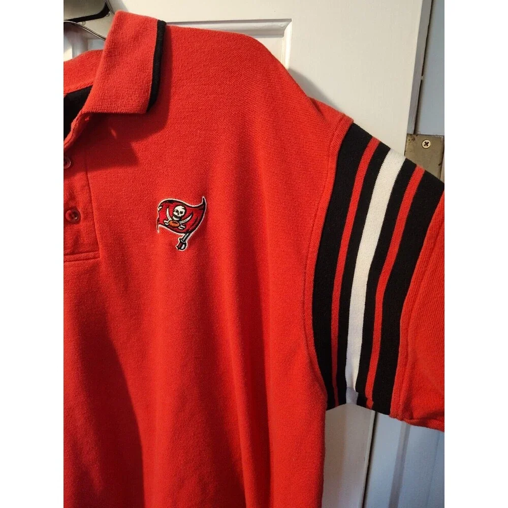 Vintage Tampa Bay Buccaneeers Polo Shirt Adult XLarge Red Black White NFL - Picture 12 of 16